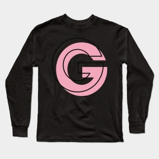 G Letter Initial Monogram Girly Pink Minimal Long Sleeve T-Shirt